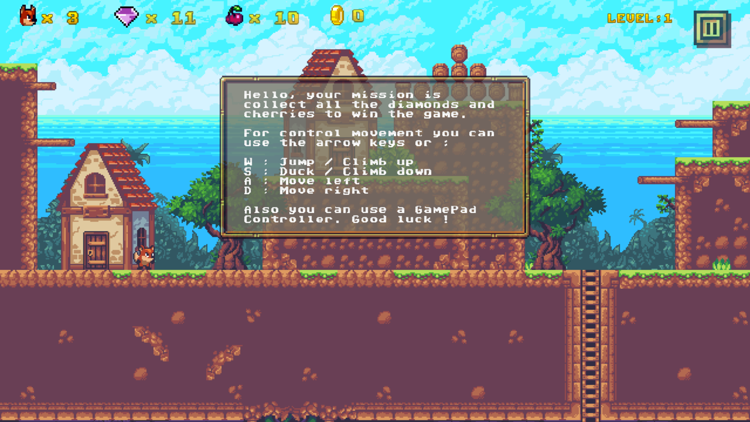 Kitsune Zenko Adventure Controls Screenshot.