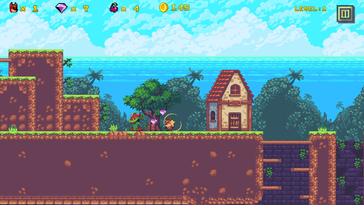 Kitsune Zenko Adventure Roam Level Screenshot.