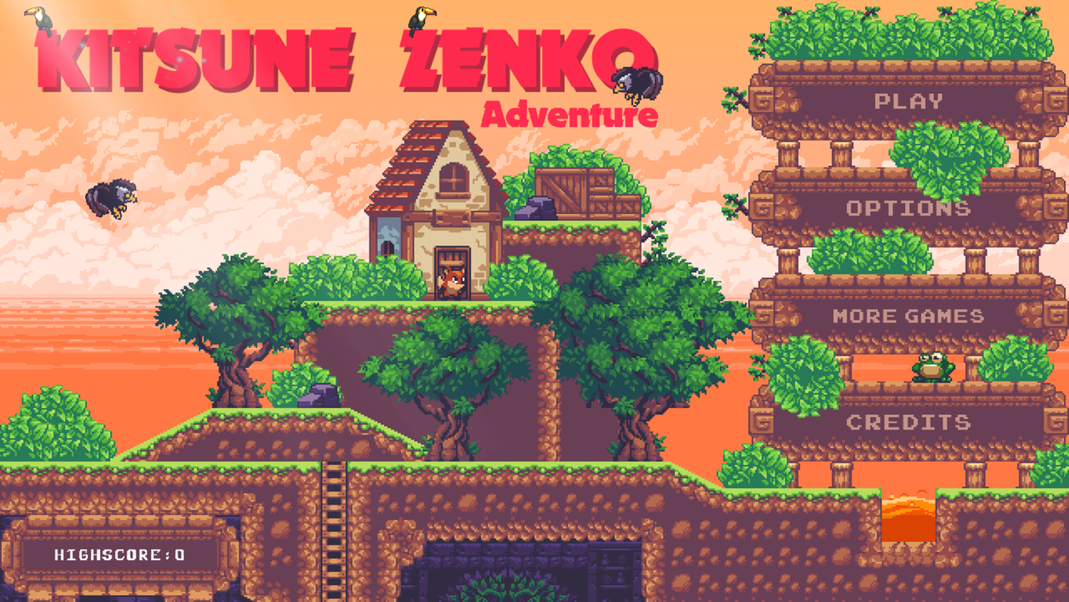 Kitsune Zenko Adventure Welcome Screen Screenshot.