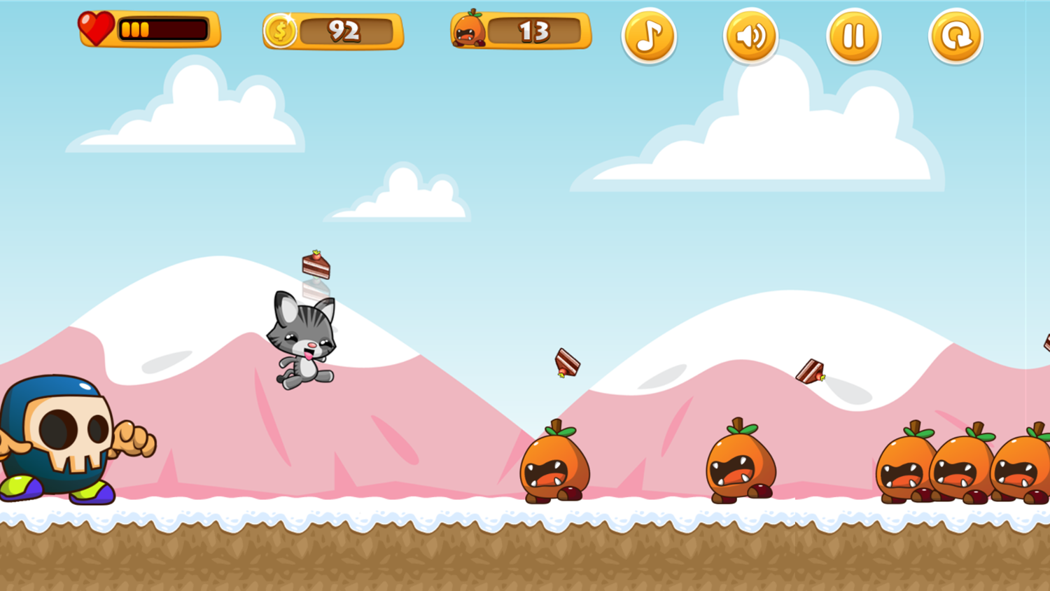 Kitty Run Game Play Screenshot.