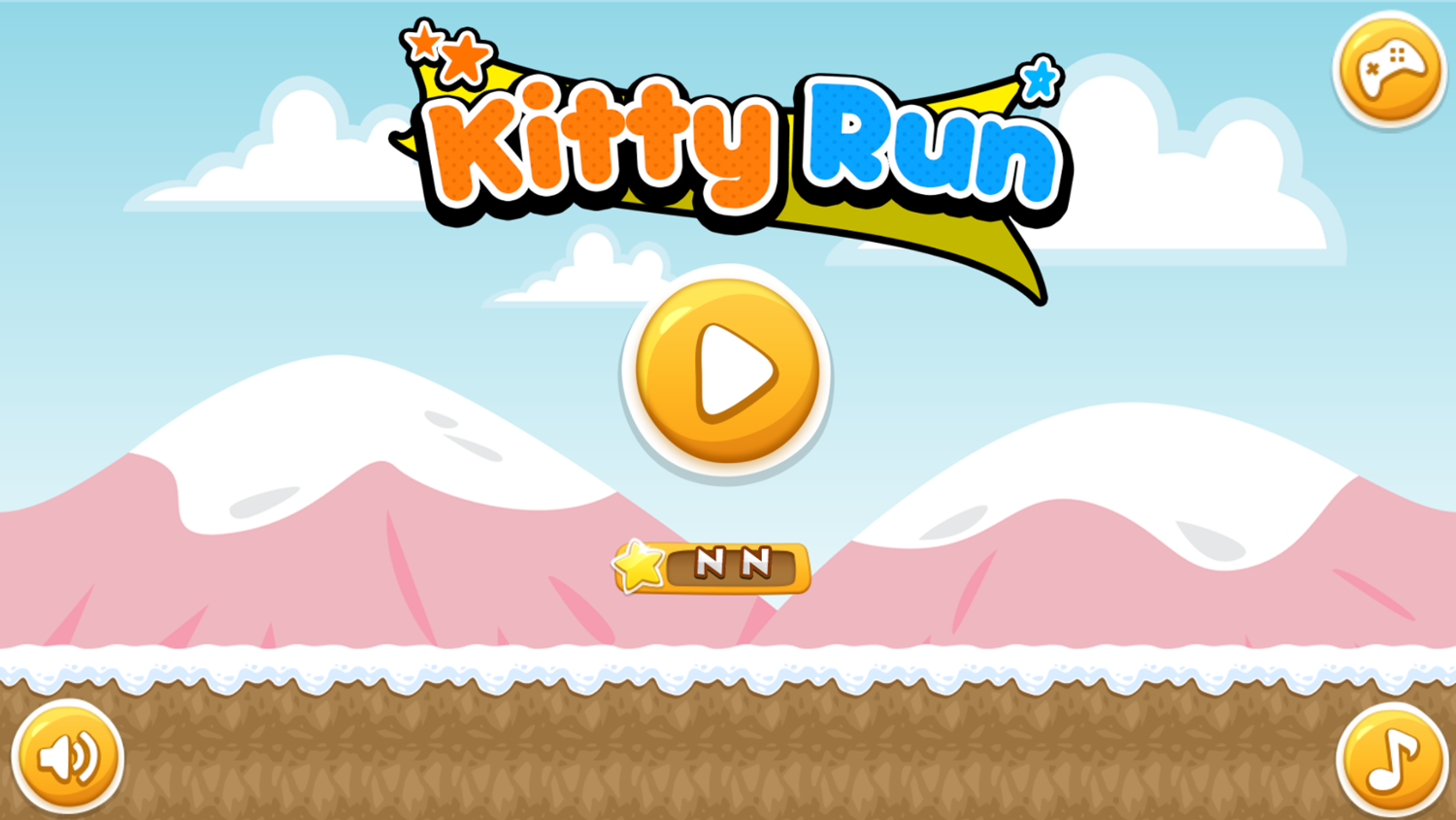 Kitty Run Game Welcome Screen Screenshot.