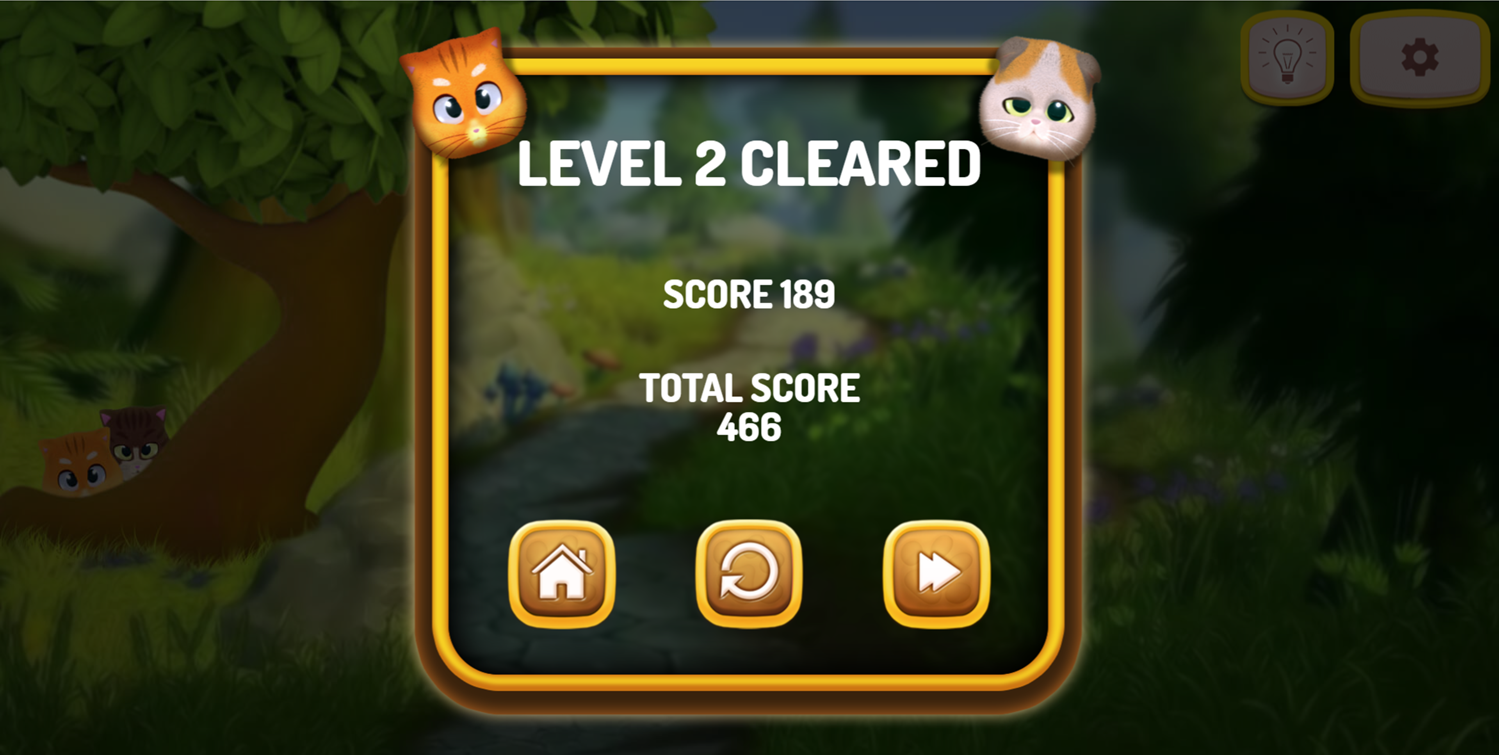 Kittygram Game Large Puzzle Beat Screen Screenshot.