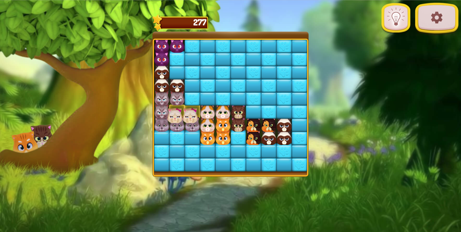 Kittygram Game Large Puzzle Filled Screenshot.