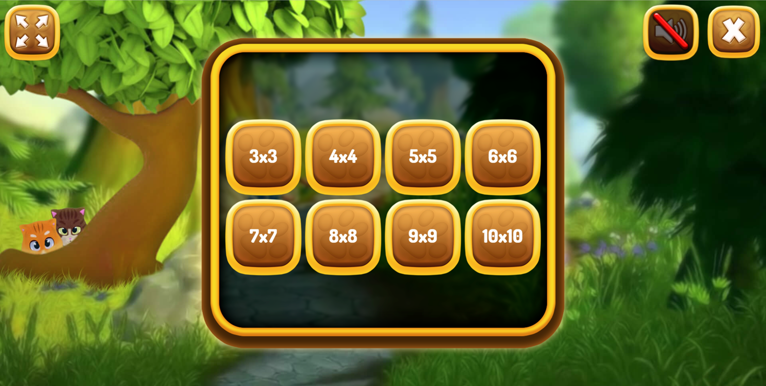 Kittygram Game Puzzle Size Select Screen Screenshot.