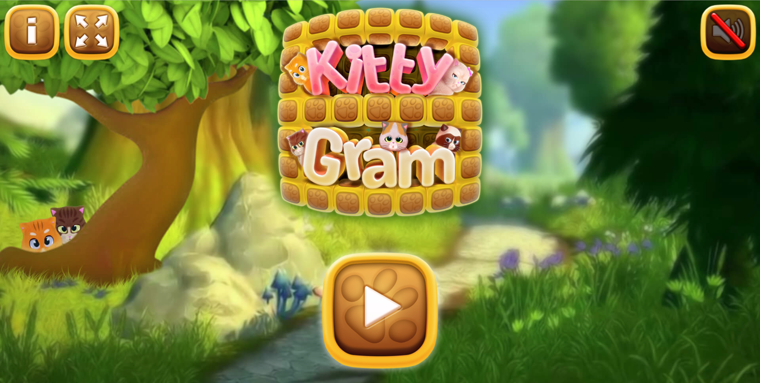 Kittygram Game Welcome Screen Screenshot.