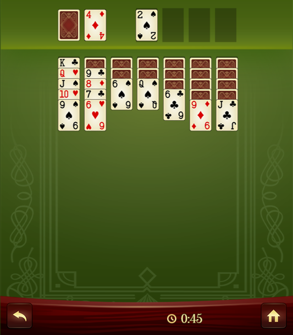 Klondike Game Play Screenshot.