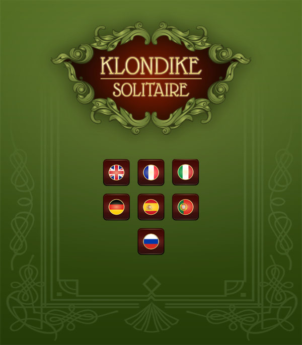 Klondike Game Languages Screenshot.