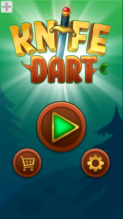 Knife Dart Game Welcome Screen Screenshot.