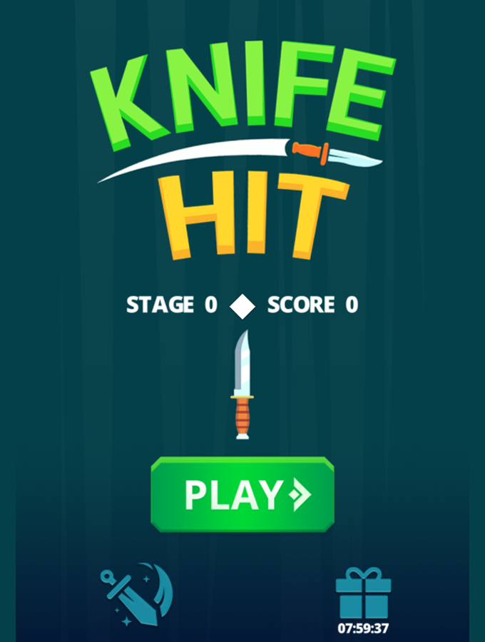 Knife Hit Game Welcome Screenshot.