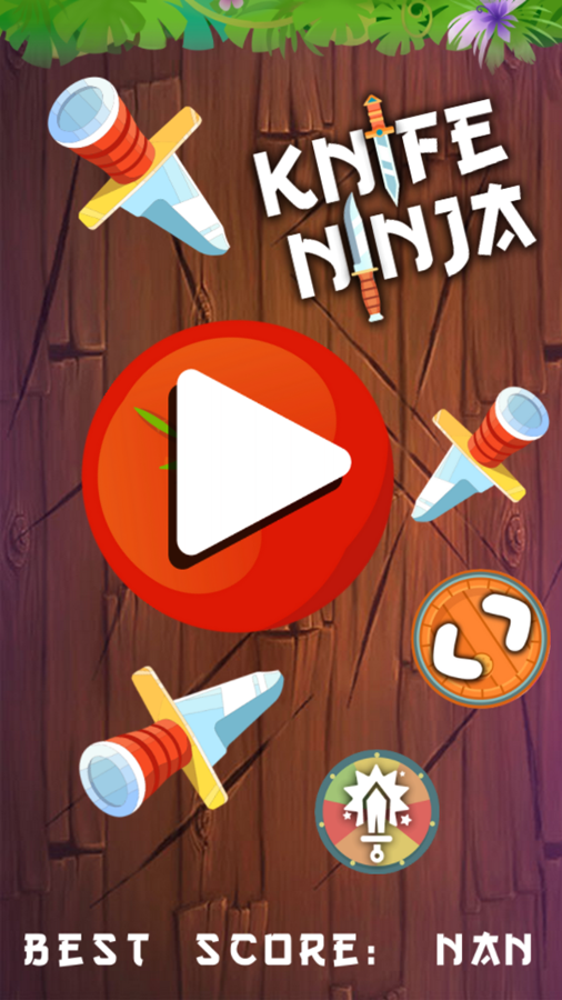 Knife Ninja Game Welcome Screen Screenshot.