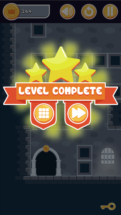 Knight Dash Game Level Complete Screen Screenshot.