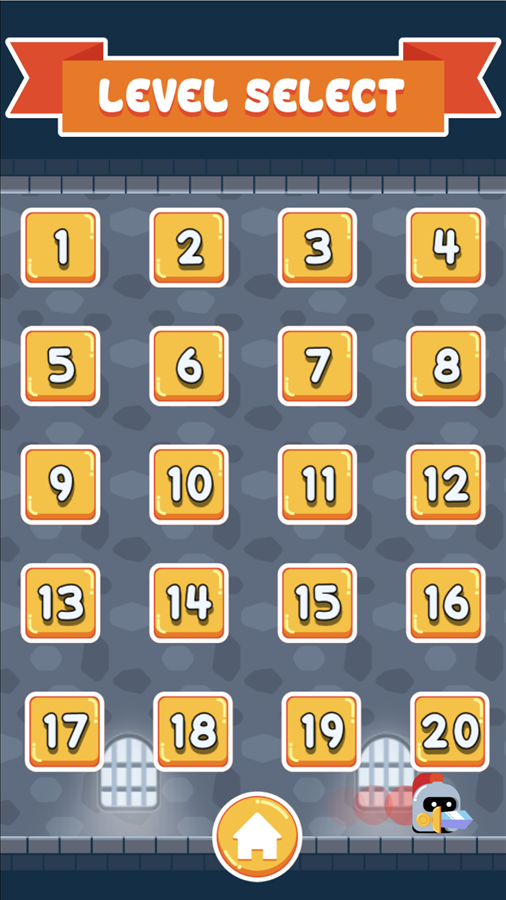 Knight Dash Game Level Select Screen Screenshot.