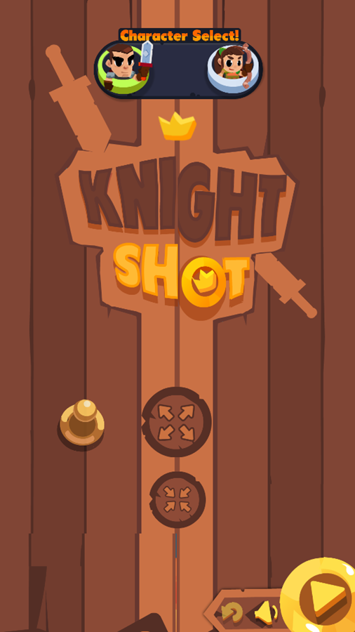 Knight Shot Game Welcome Screen Screenshot.