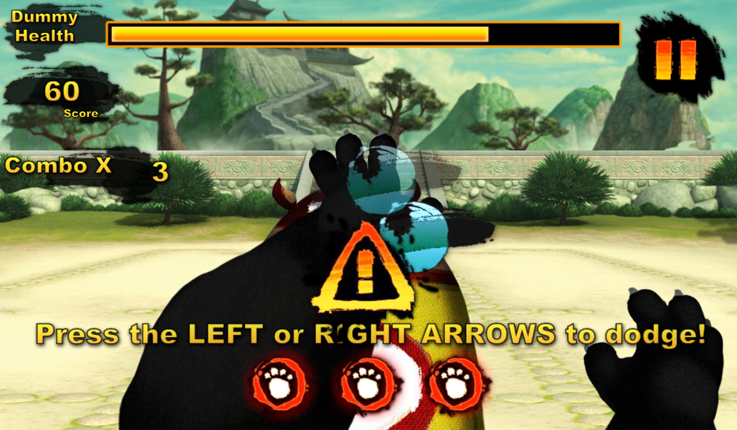 Kung Fu Panda Paw'Some Panda Game Learn To Dodge Screenshot.