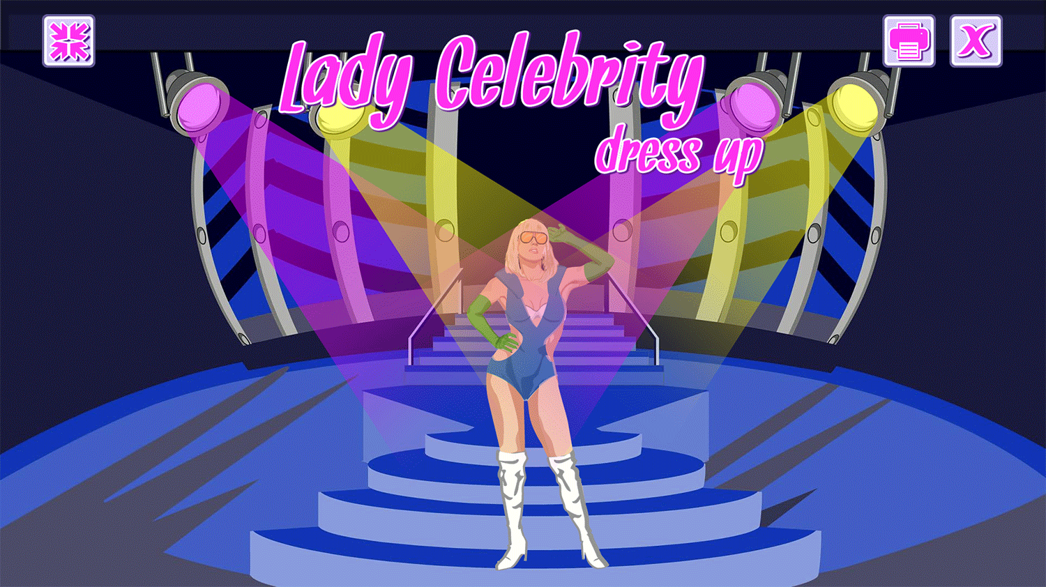 Lady Celebrity Dress Up Game Final Model Screenshot.