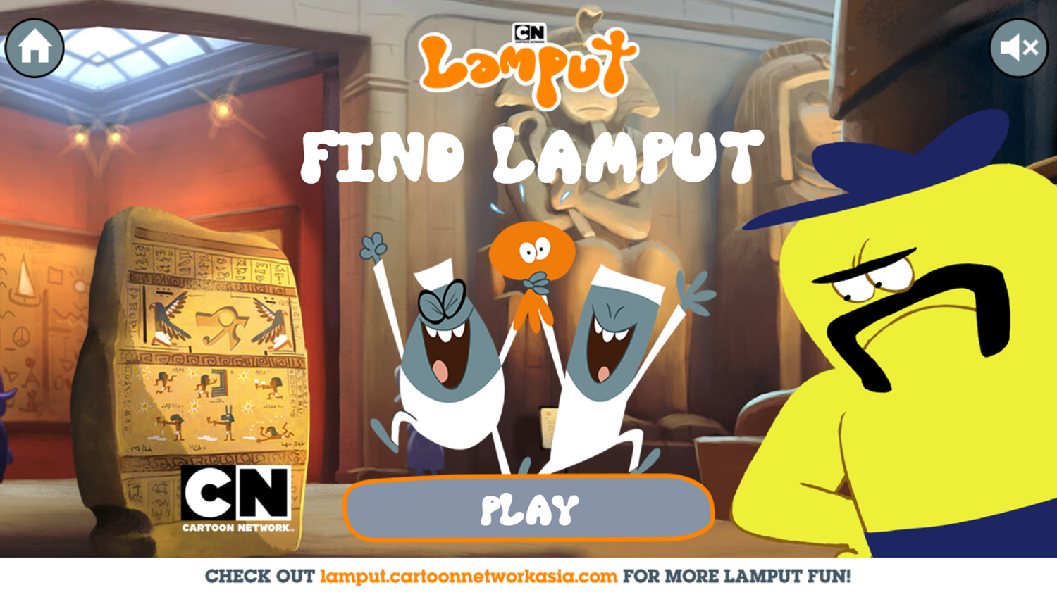 Lamput Find Lamput Game Welcome Screen Screenshot.