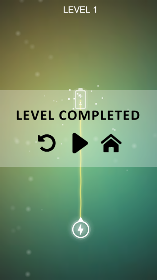 Laser Overload Game Level Completed Screenshot.