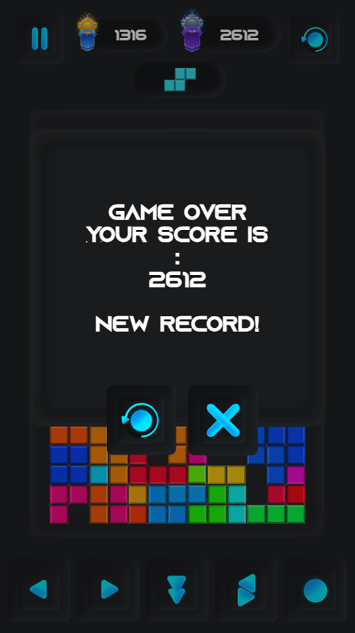 Last Block Game Over Screenshot.