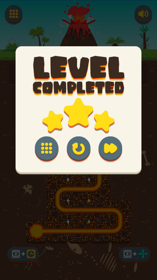 Lava Connect Game Level Completed Screenshot.