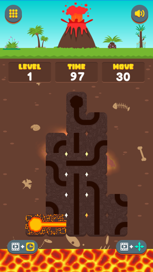 Lava Connect Game Level Start Screenshot.