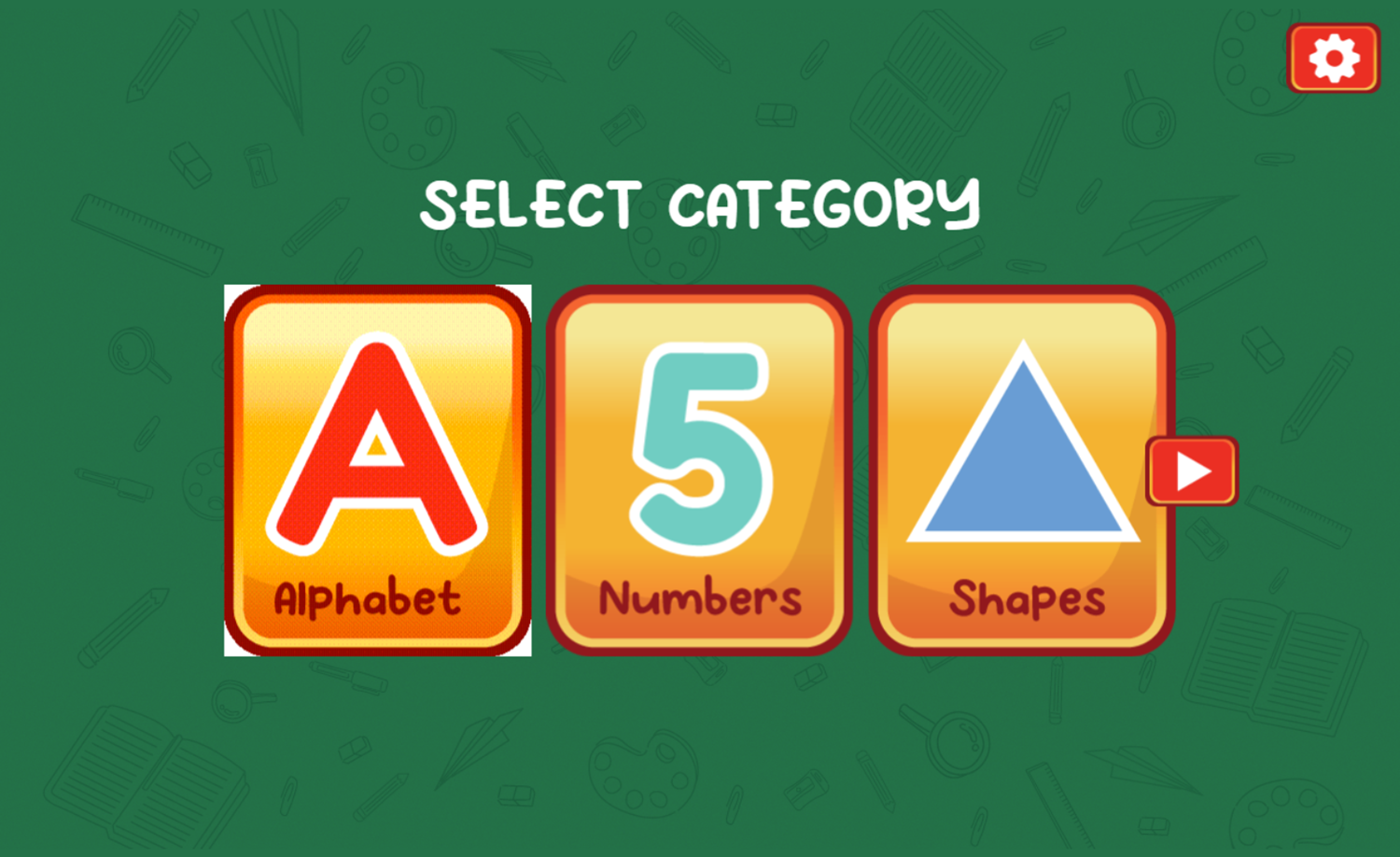 Learn Drawing Game Select Category Screenshot.