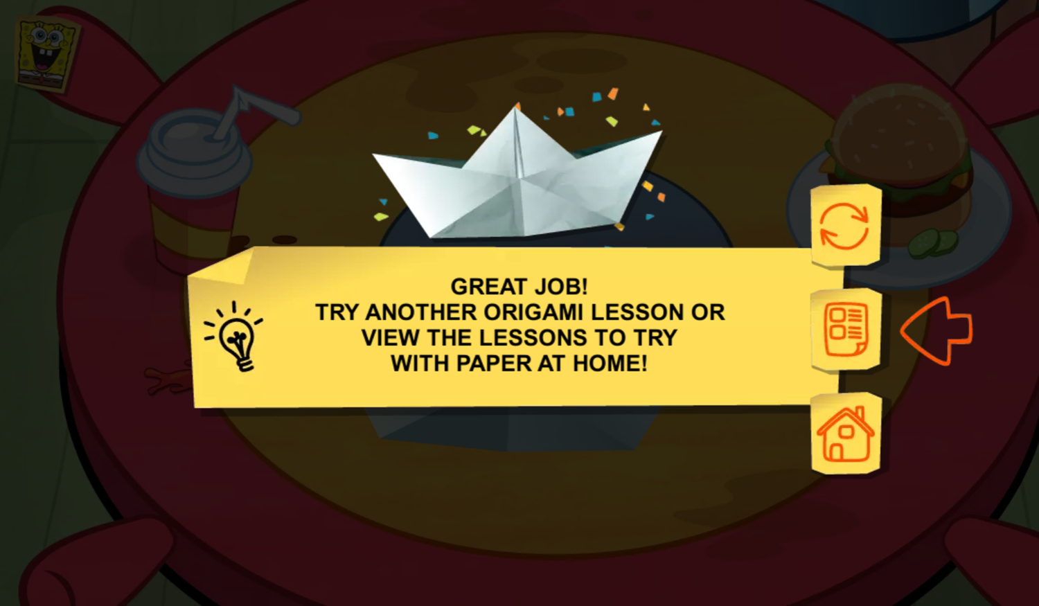 Learn Origami Game Level Complete Screenshot.