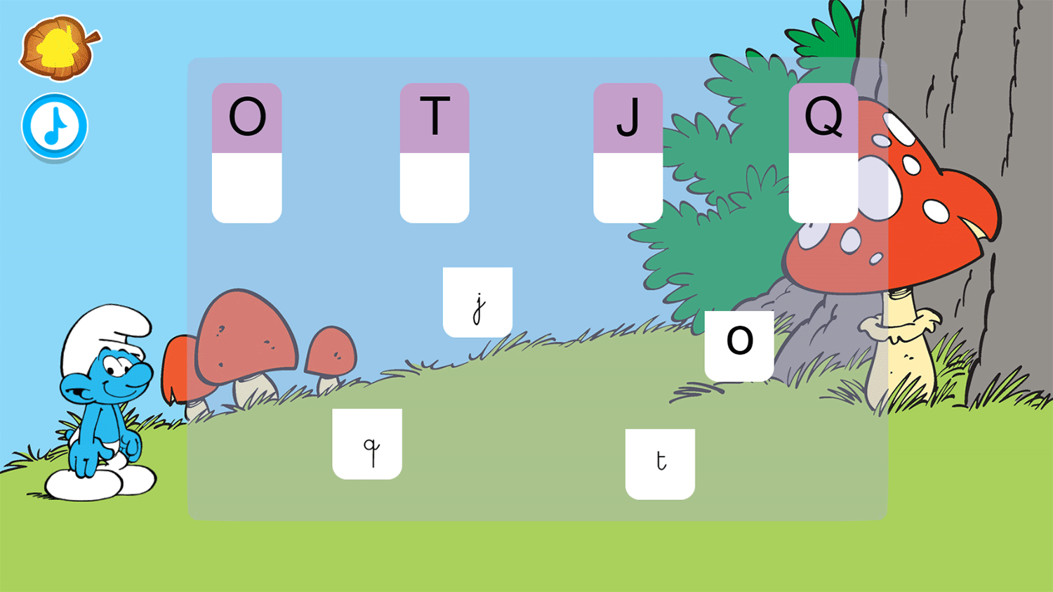 Learn With the Smurfs Alphabet Game How To Play Screenshot.