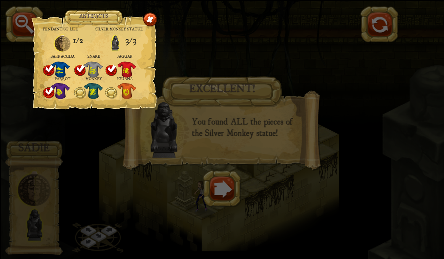 Legends of the Hidden Temple Unlock the Past Game Artifacts Screenshot.