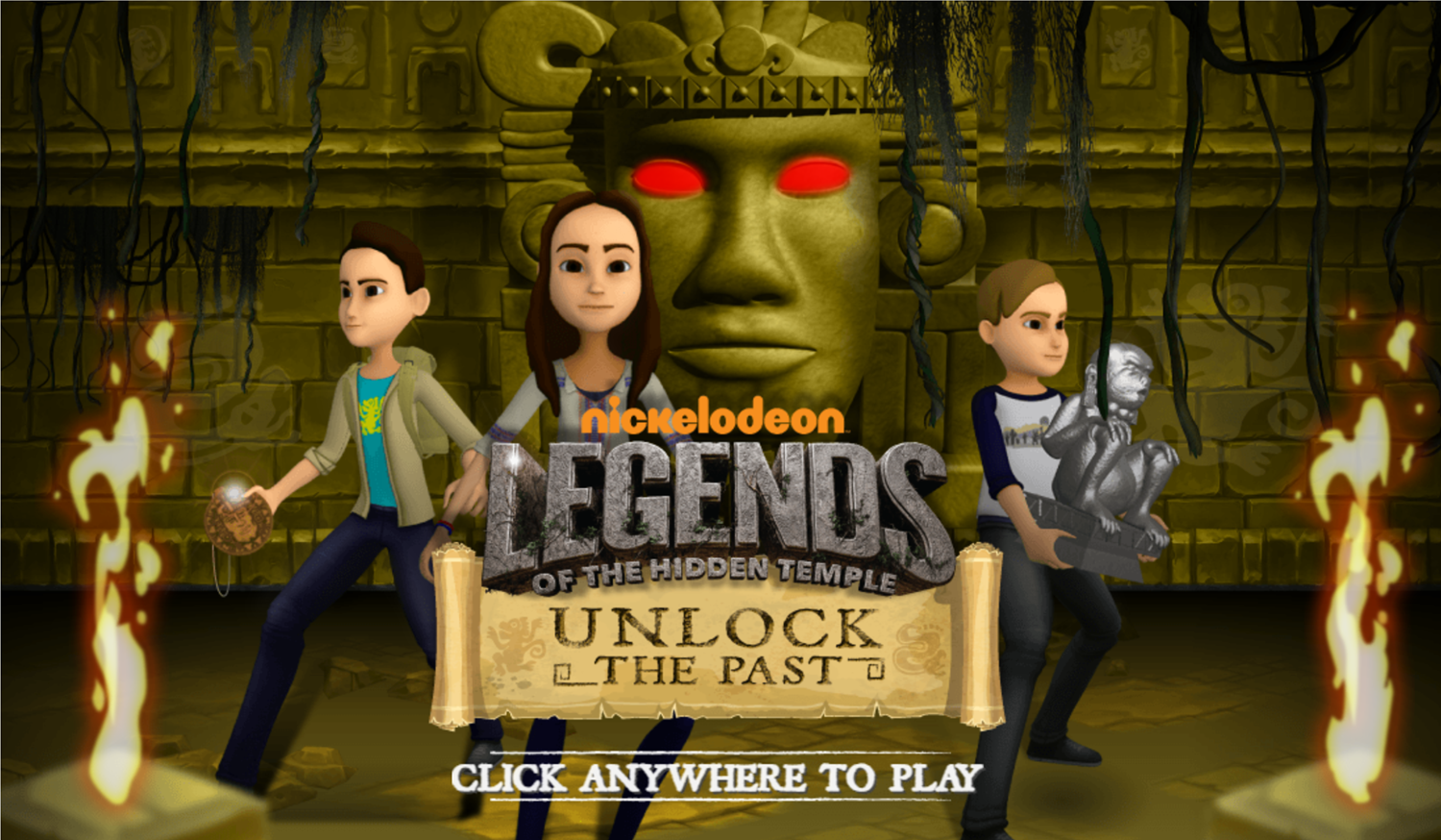 Legends of the Hidden Temple Unlock the Past Game Welcome Screen Screenshot.