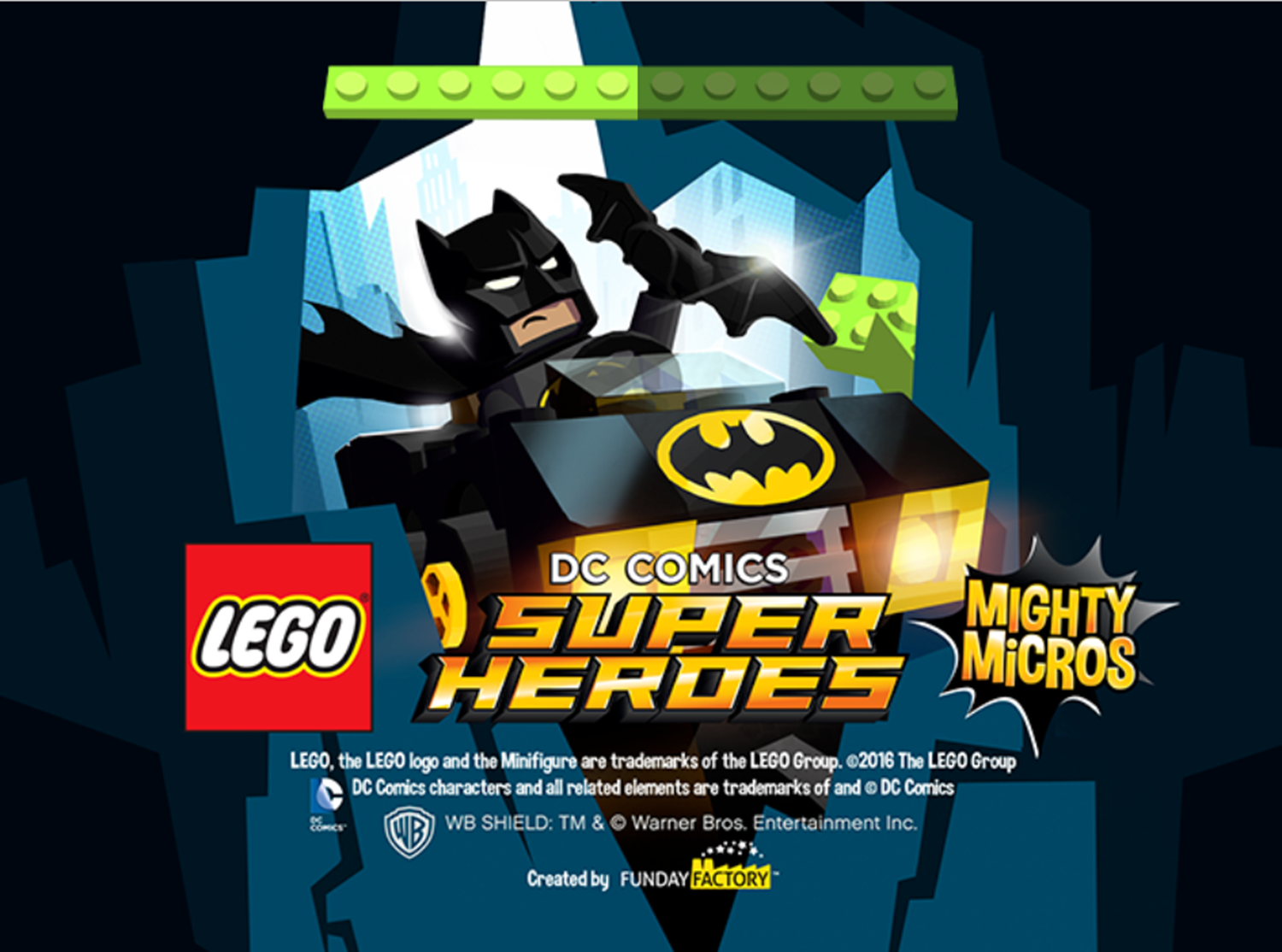 LEGO DC Comics Super Heroes Mighty Micros Game Welcome Screen Screenshot.