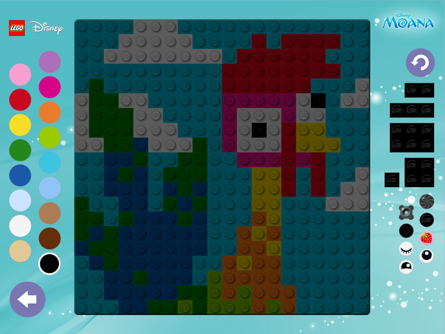 LEGO Disney Brixel Art Game Hei Hei Blank Art Screenshot.