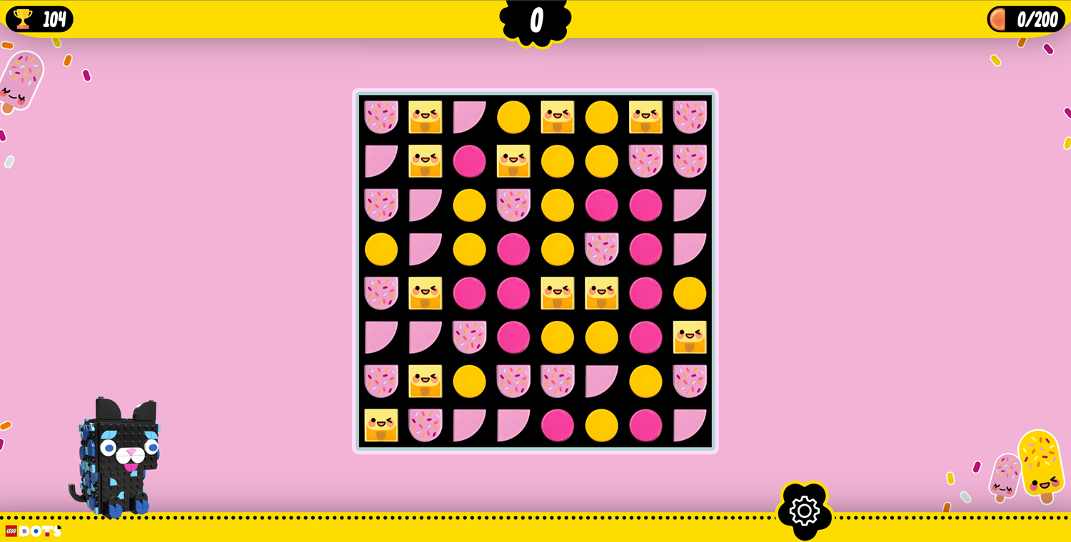 LEGO Funky Dots Game Ice Cream Level Screenshot.