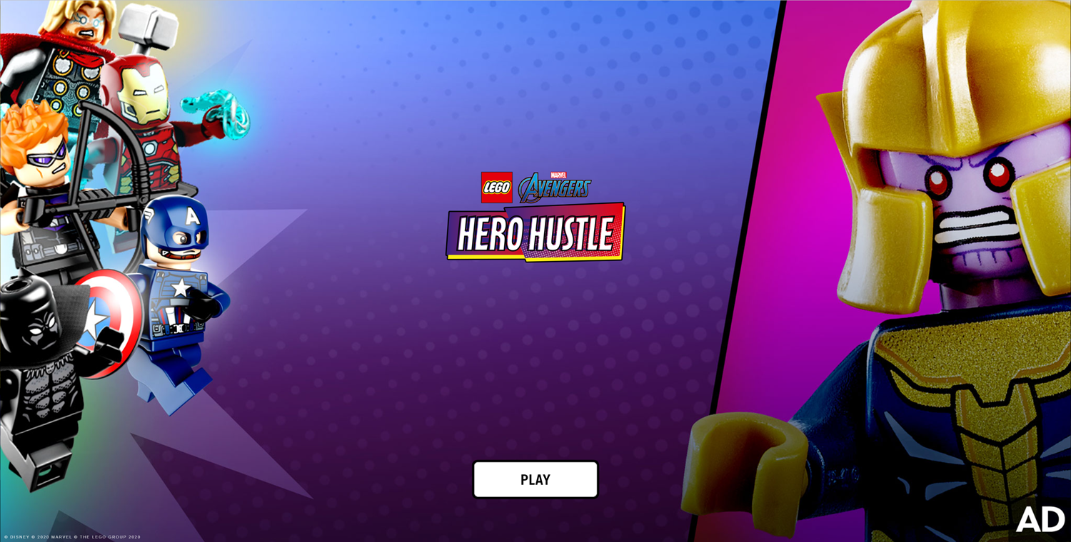 LEGO Marvel Avengers Hero Hustle Game Welcome Screen Screenshot.