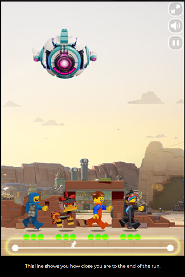 LEGO Movie 2 General Mayhem Attacks Game Level Progress Instructions Screenshot.