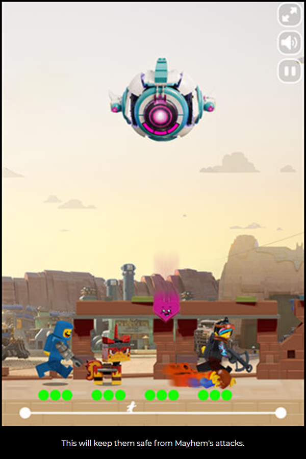 LEGO Movie 2 General Mayhem Attacks Game Stay Safe Instructions Screenshot.