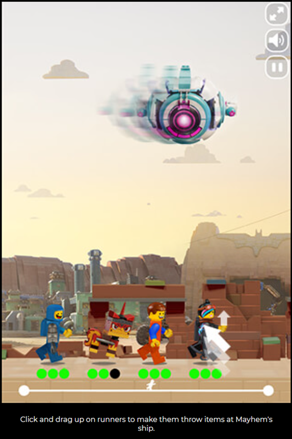 LEGO Movie 2 General Mayhem Attacks Game Throwing Instructions Screenshot.