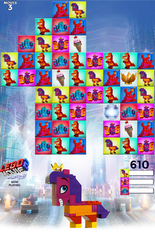 LEGO Movie 2 Queen Watevra Wa'nabi Match Game Gameplay Screenshot.