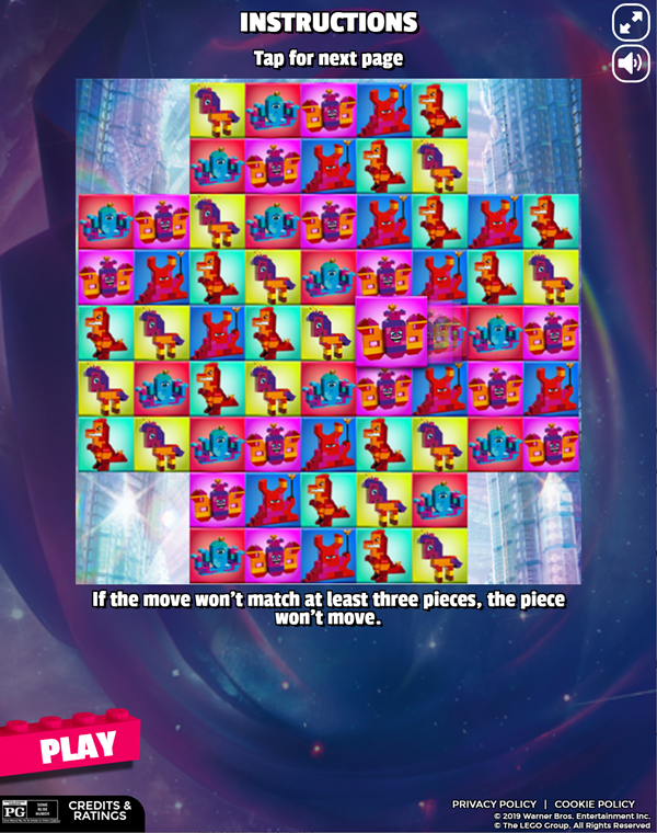 LEGO Movie 2 Queen Watevra Wa'nabi Match Game Making Matches Instructions Screen Screenshot.