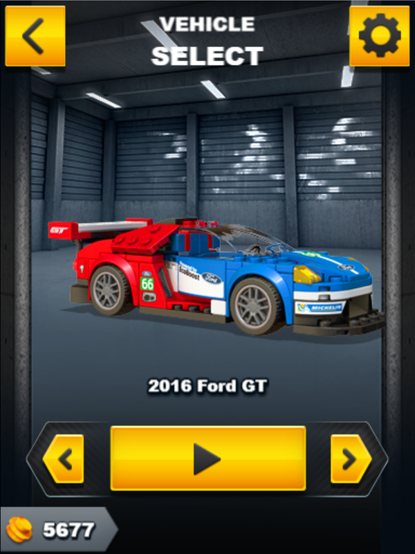 LEGO Speed Champions Game Car Select Screen Screenshot.