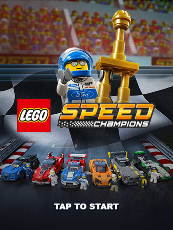 LEGO Speed Champions Game Welcome Screen Screenshot.