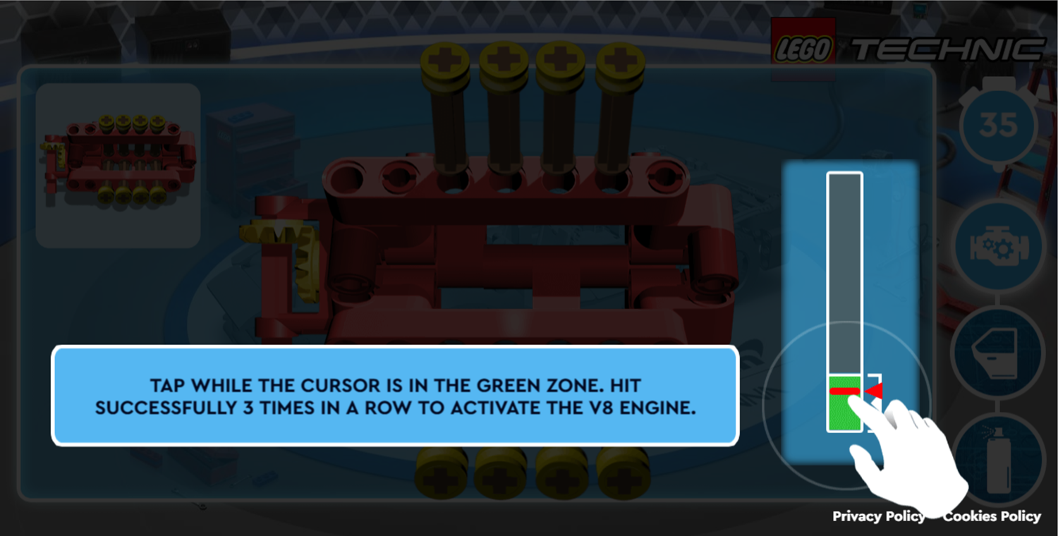 LEGO Technic McLaren Senna GTR Game Engine Instructions Screen Screenshot.