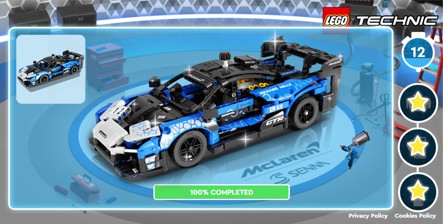 LEGO Technic McLaren Senna GTR Game Spraypaint Complete Screenshot.