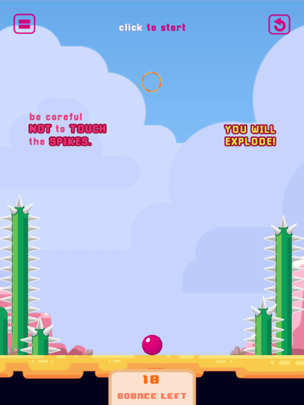 Let's Bounce Game Instructions Spikes Screenshot.