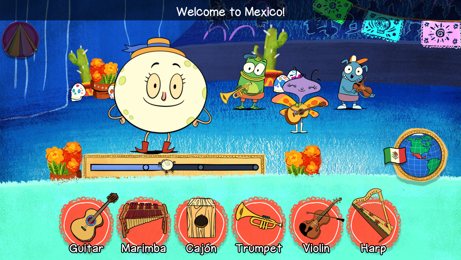 Let's Go Luna Carmen's World Orchestra Change World Instrument Screenshot.