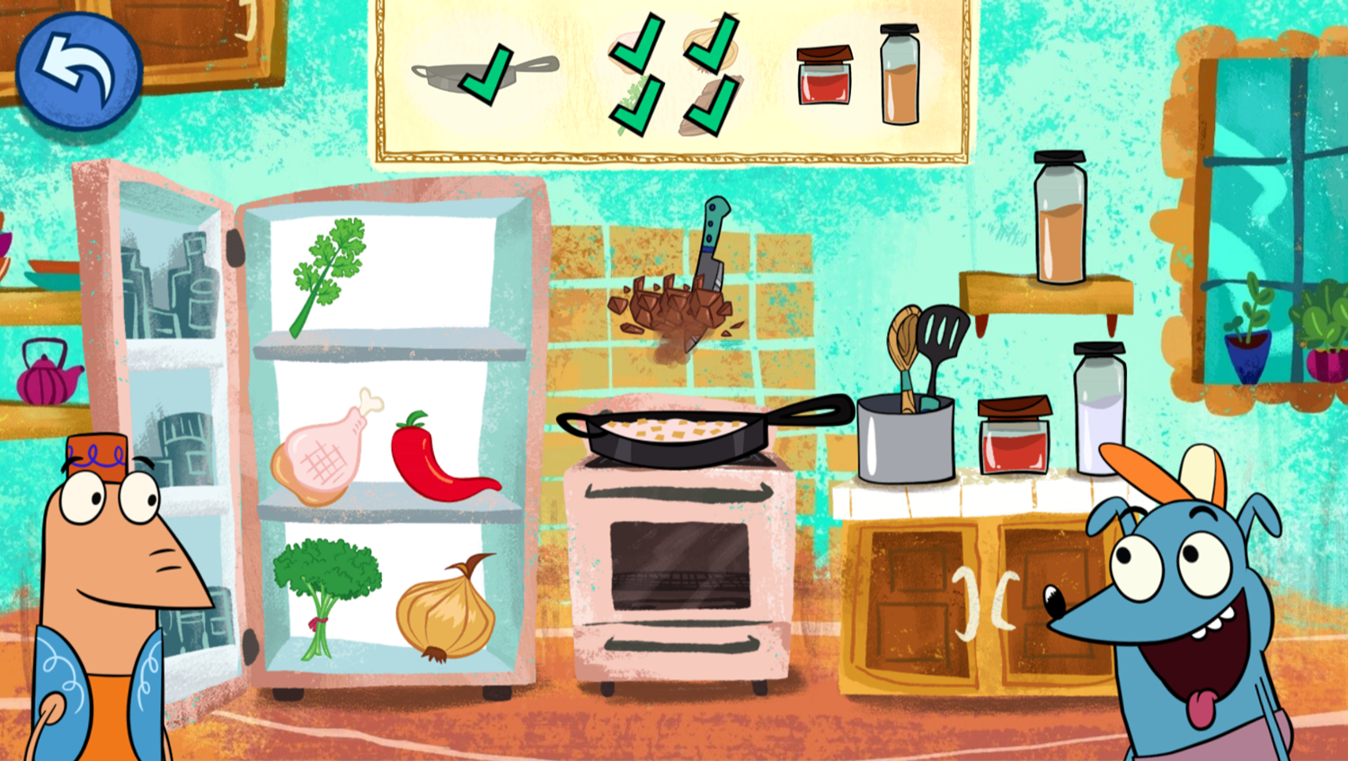 Let's Go Luna Luna's Chef Leo's Crazy Kitchen Game Add Ingredients Screenshot.