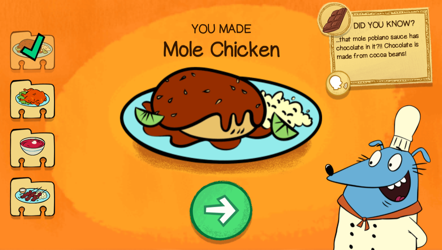 Let's Go Luna Luna's Chef Leo's Crazy Kitchen Game Finished Dish Screenshot.