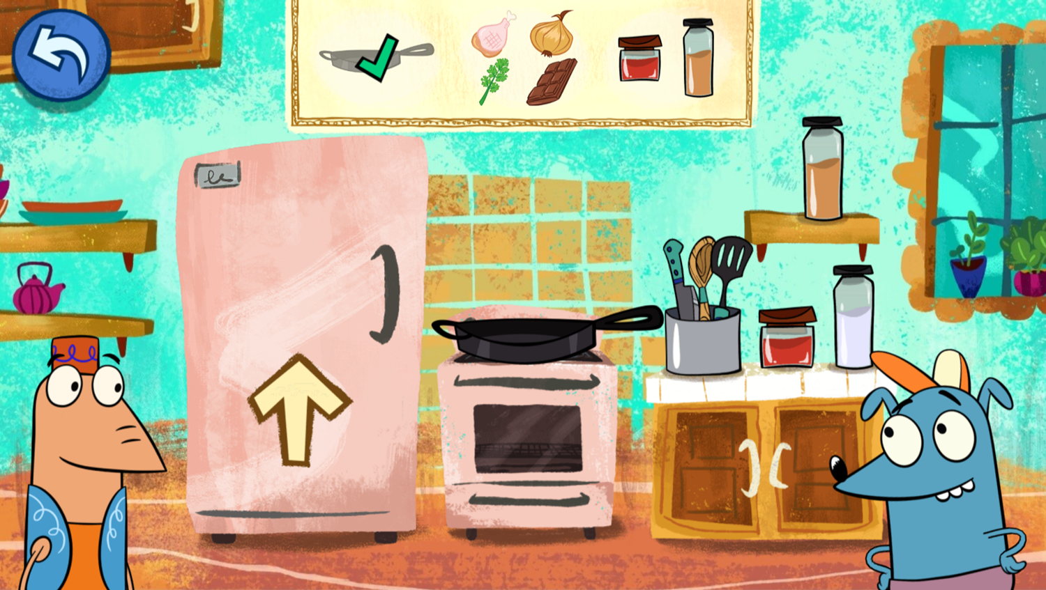 Let's Go Luna Luna's Chef Leo's Crazy Kitchen Game Open Fridge Screenshot.