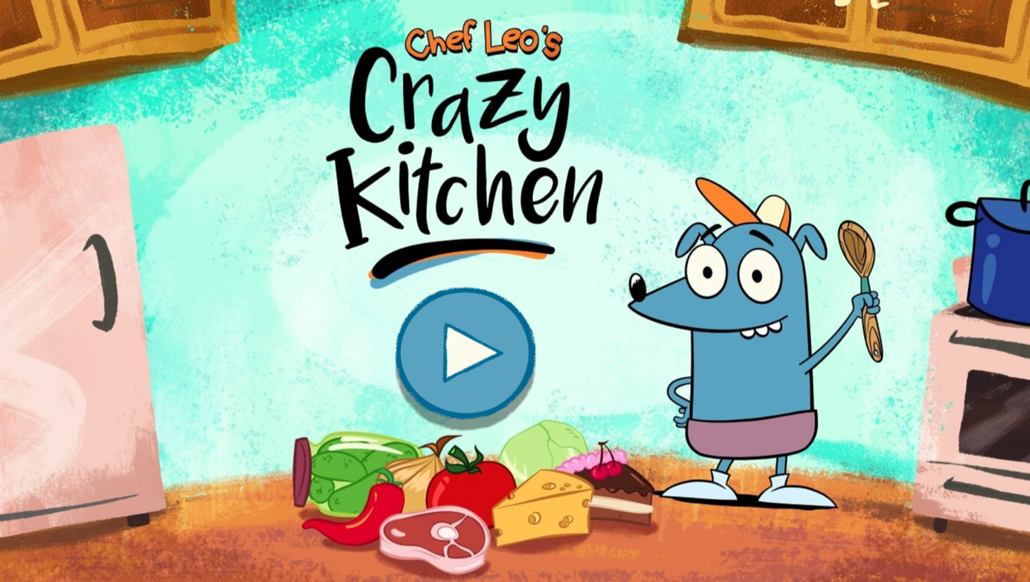 Let's Go Luna Luna's Chef Leo's Crazy Kitchen Game Welcome Screen Screenshot.