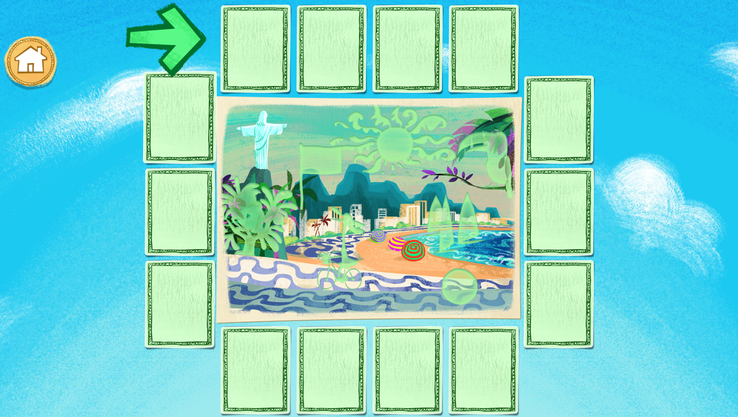 Let's Go Luna Luna's Postcards Around the World Game Start Screenshot.