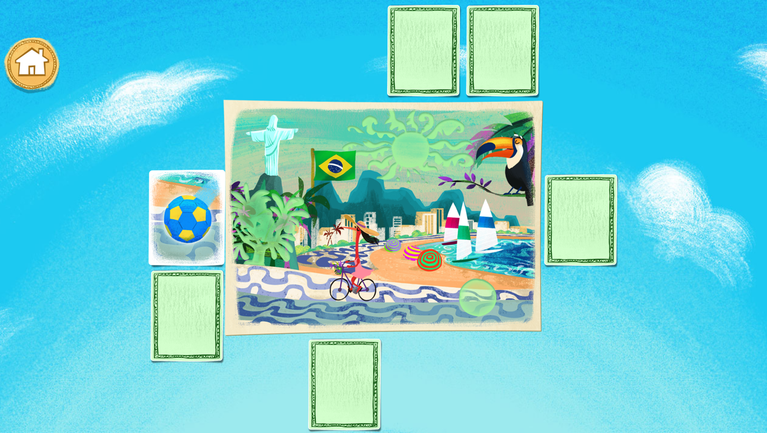 Let's Go Luna Luna's Postcards Around the World Game Solve Pattern Screenshot.